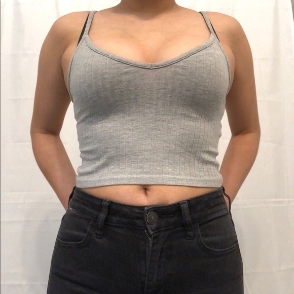 h&m grey crop top - Picture 1 of 3